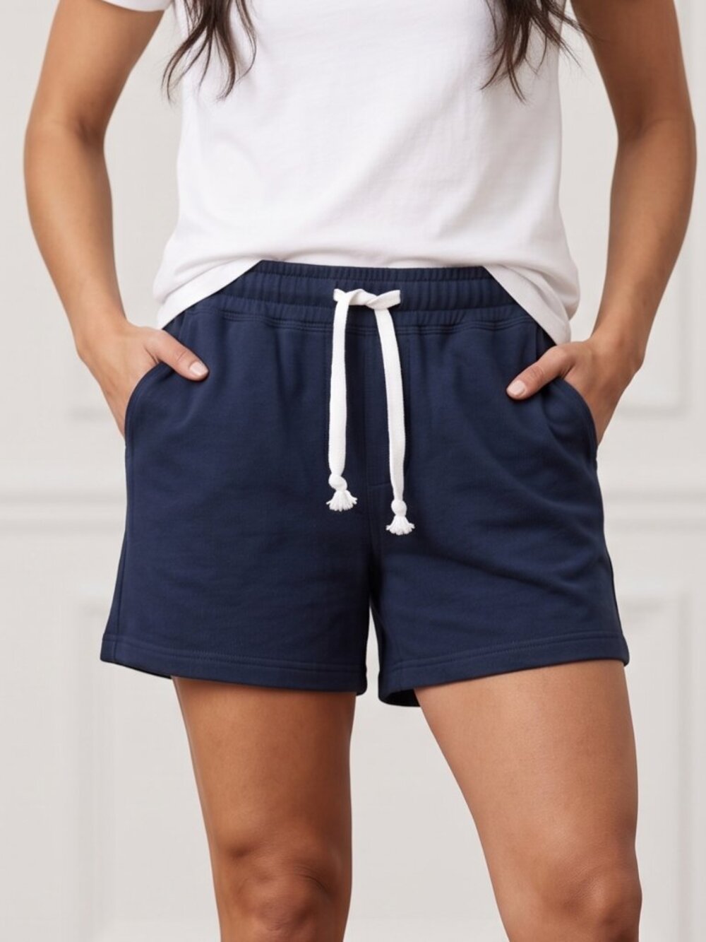 NWOT | Women's Navy Blue Performance Athletic Training Shorts Drawstring | Large